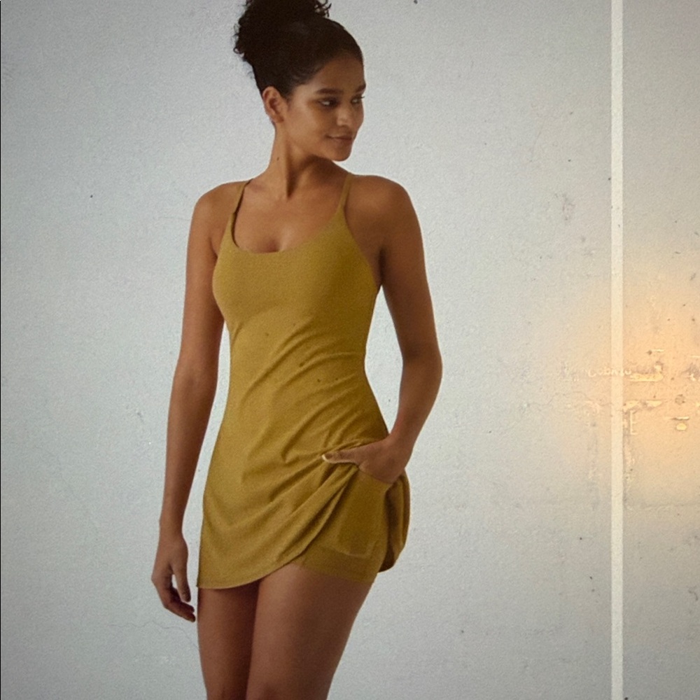 HALARA Golden Yellow Strappy Dress